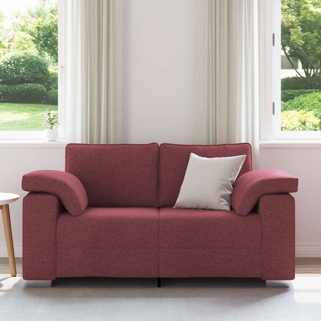 Sofa mit Kissen Weinrot 160 x 77 x 82 cm Stoff