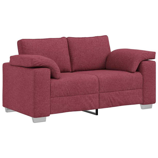 Sofa mit Kissen Weinrot 160 x 77 x 82 cm Stoff