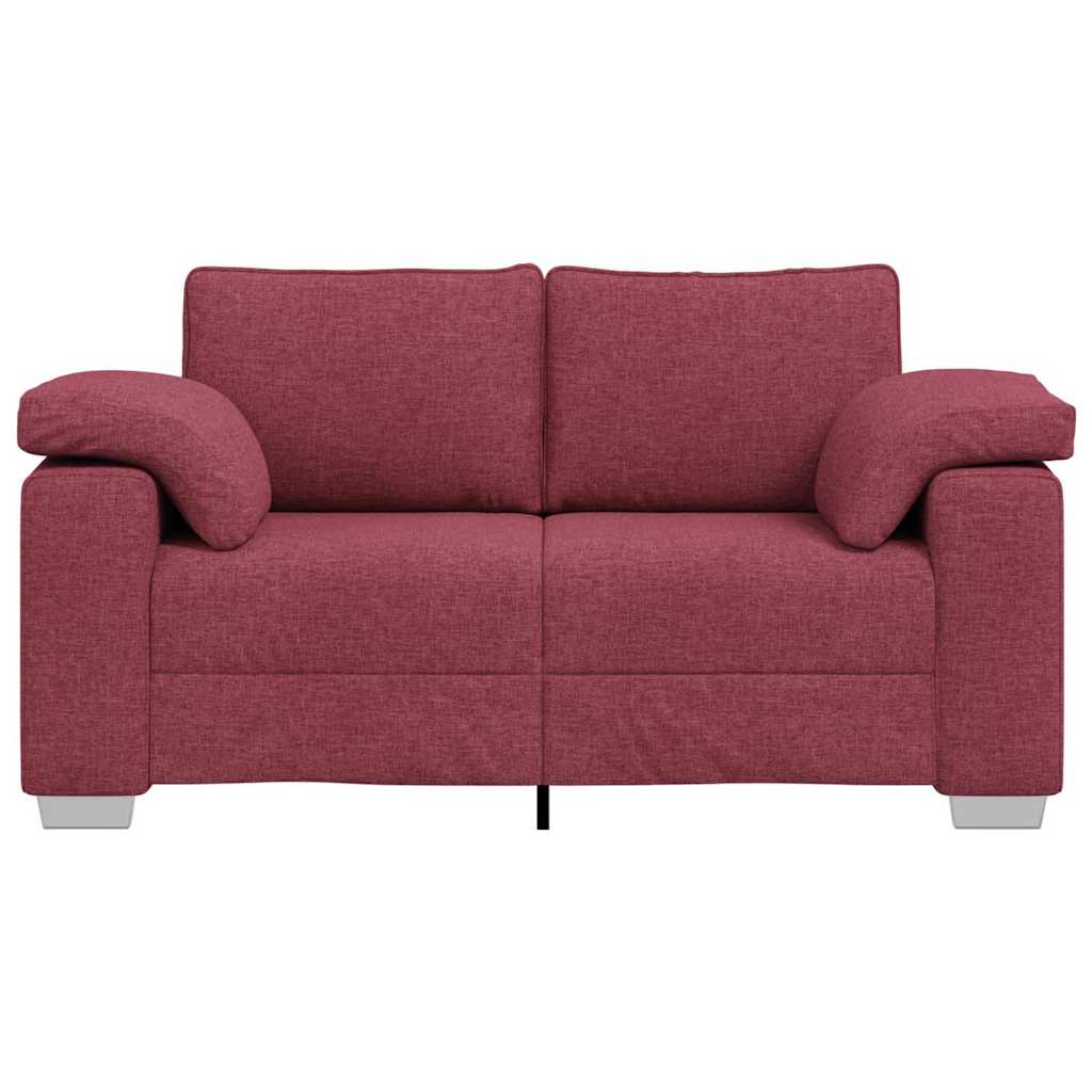 Sofa mit Kissen Weinrot 160 x 77 x 82 cm Stoff
