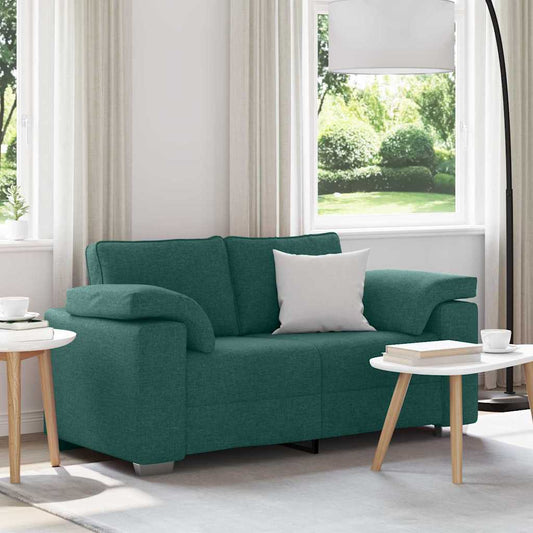 Sofa mit Kissen Dunkelgrün 160 x 77 x 82 cm Stoff
