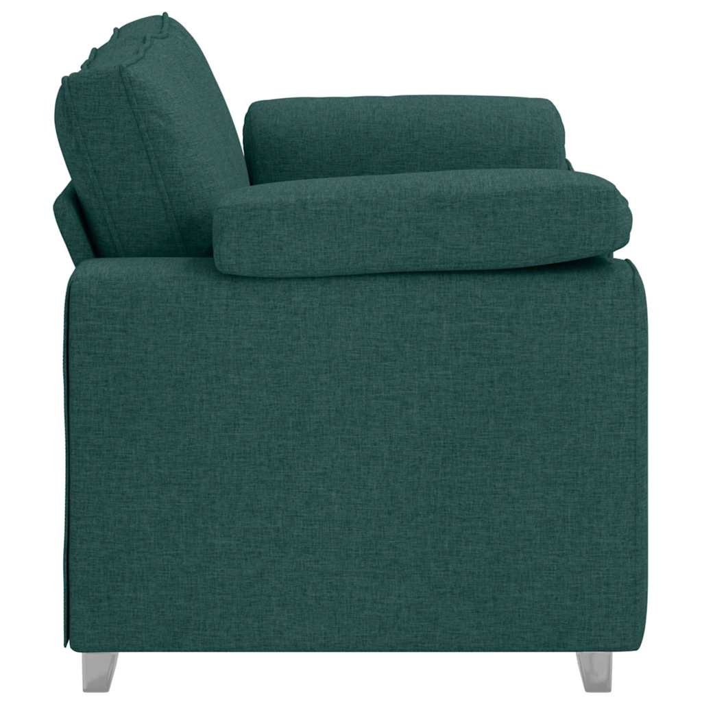 Sofa mit Kissen Dunkelgrün 160 x 77 x 82 cm Stoff