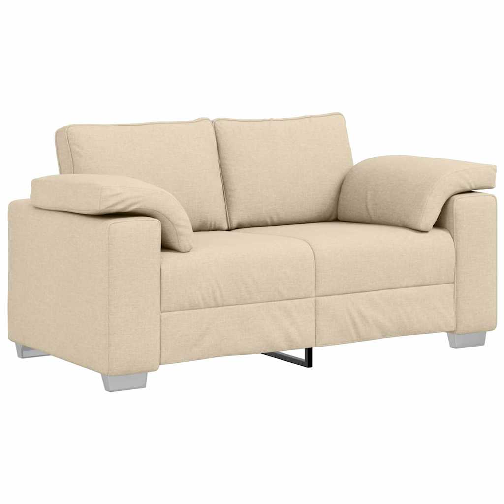 Sofa mit Kissen Creme 160 x 77 x 82 cm Stoff