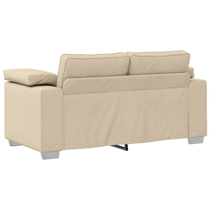 Sofa mit Kissen Creme 160 x 77 x 82 cm Stoff