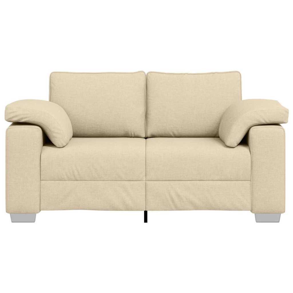 Sofa mit Kissen Creme 160 x 77 x 82 cm Stoff