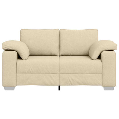 Sofa mit Kissen Creme 160 x 77 x 82 cm Stoff