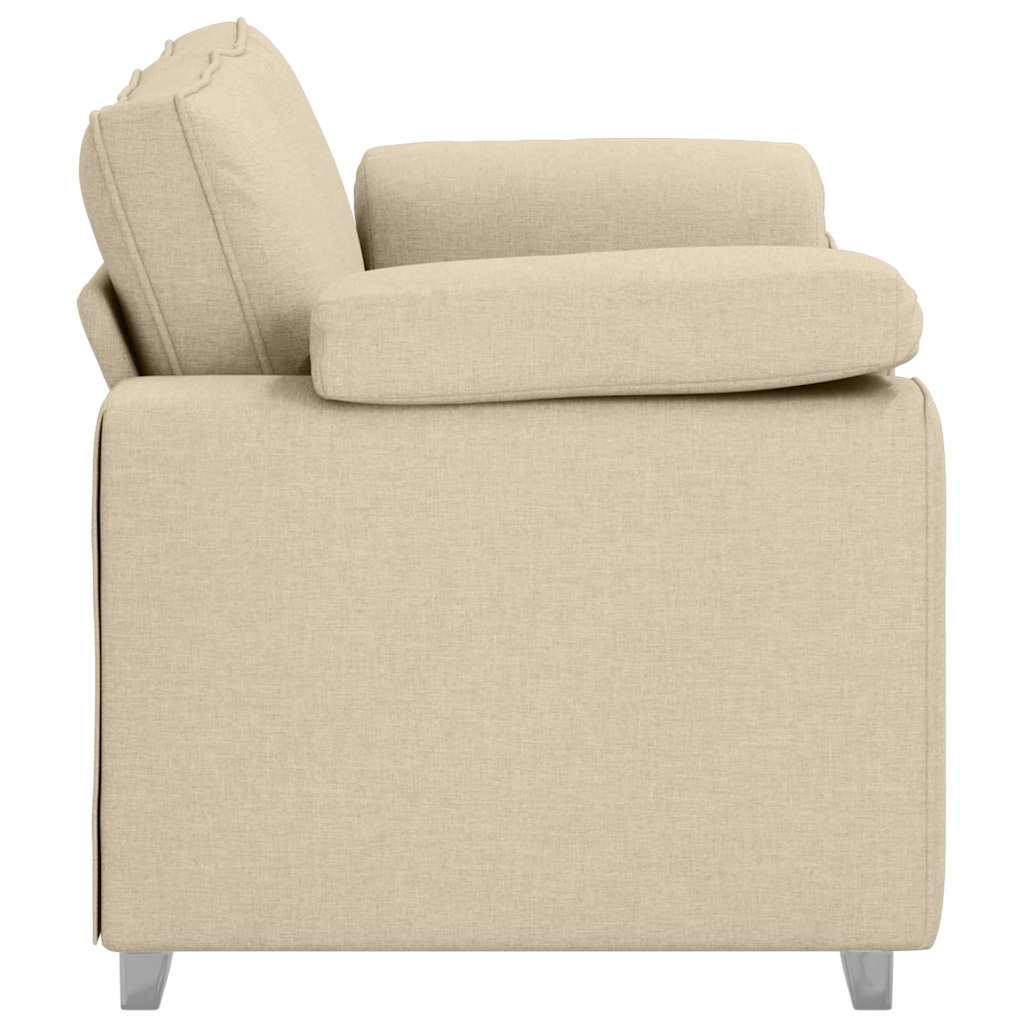 Sofa mit Kissen Creme 160 x 77 x 82 cm Stoff
