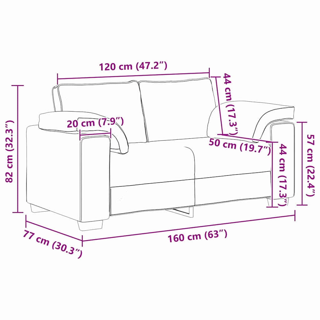 Sofa Beige 160 x 77 x 82 cm Leinen