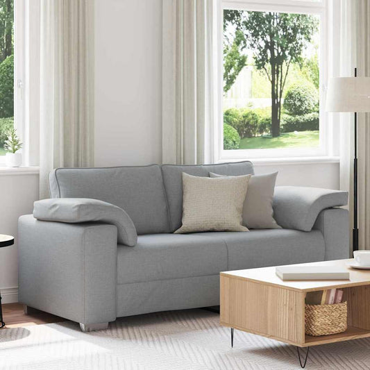 Sofa mit Kissen Hellgrau 180 x 77 x 82 cm Stoff