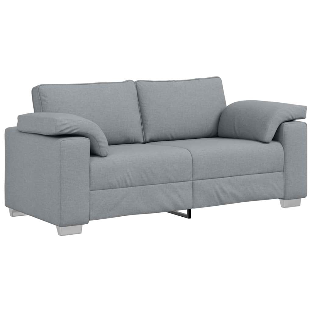 Sofa mit Kissen Hellgrau 180 x 77 x 82 cm Stoff