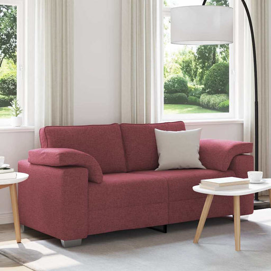 Sofa mit Kissen Weinrot 180 x 77 x 82 cm Stoff