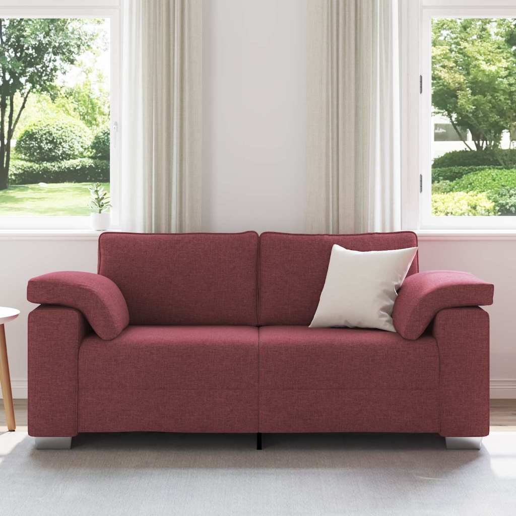 Sofa mit Kissen Weinrot 180 x 77 x 82 cm Stoff
