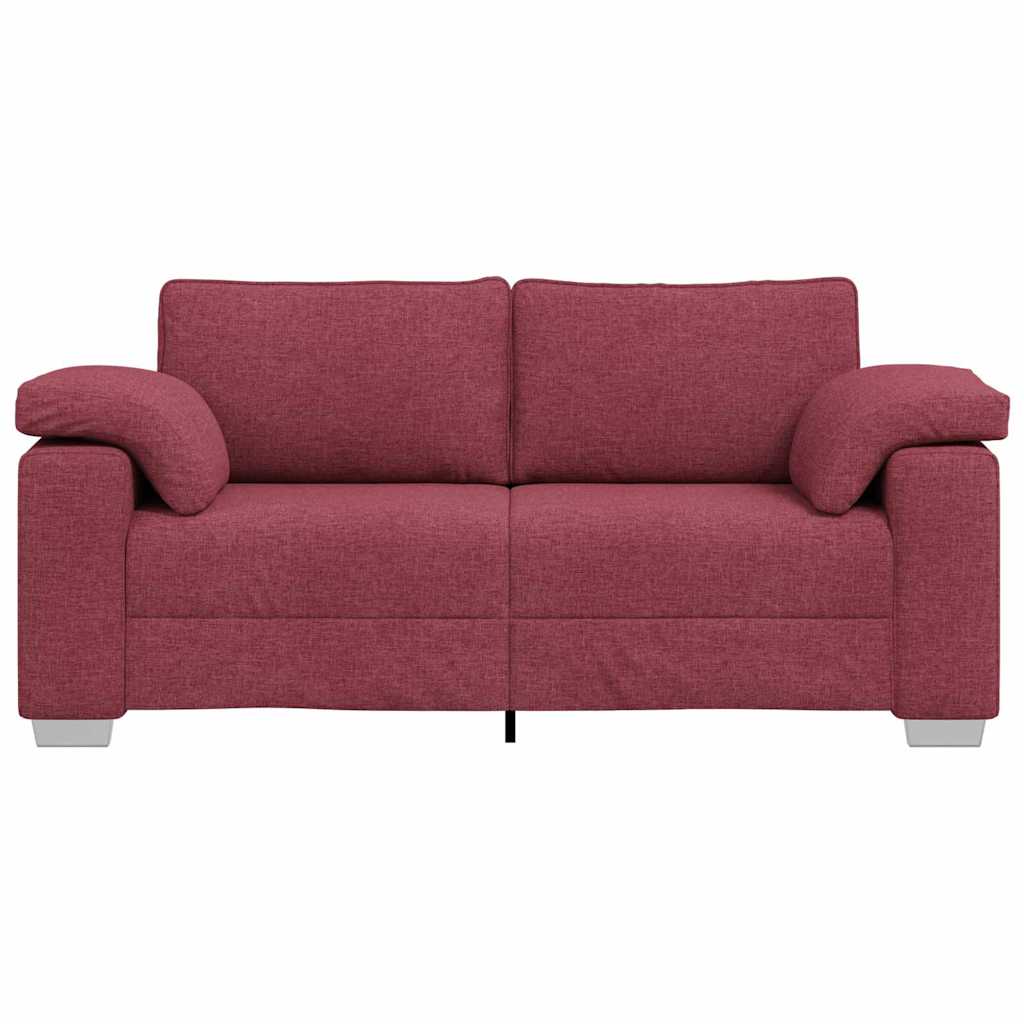 Sofa mit Kissen Weinrot 180 x 77 x 82 cm Stoff