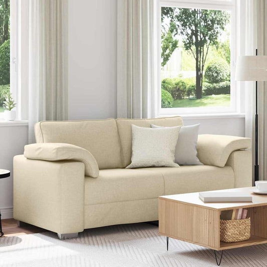 Sofa mit Kissen Creme 180 x 77 x 82 cm Stoff