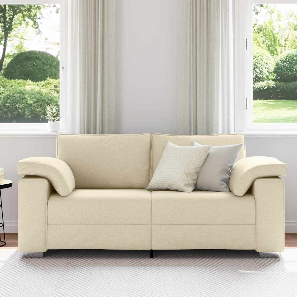 Sofa mit Kissen Creme 180 x 77 x 82 cm Stoff