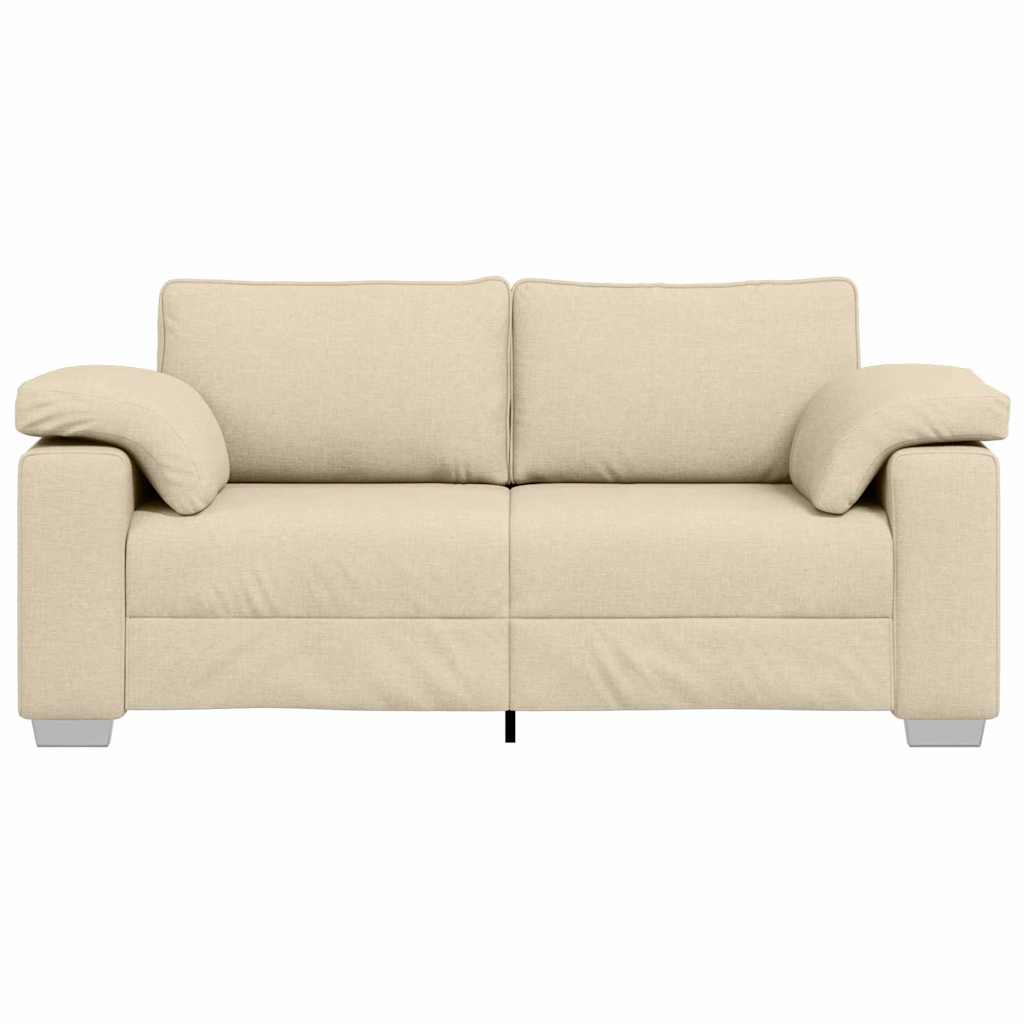 Sofa mit Kissen Creme 180 x 77 x 82 cm Stoff