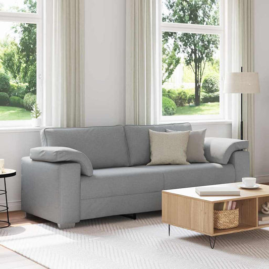 Sofa mit Kissen Hellgrau 219 x 77 x 82 cm Stoff