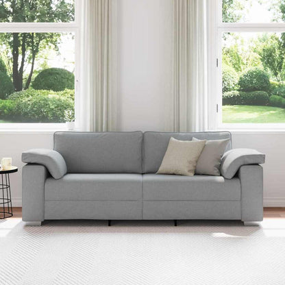 Sofa mit Kissen Hellgrau 219 x 77 x 82 cm Stoff