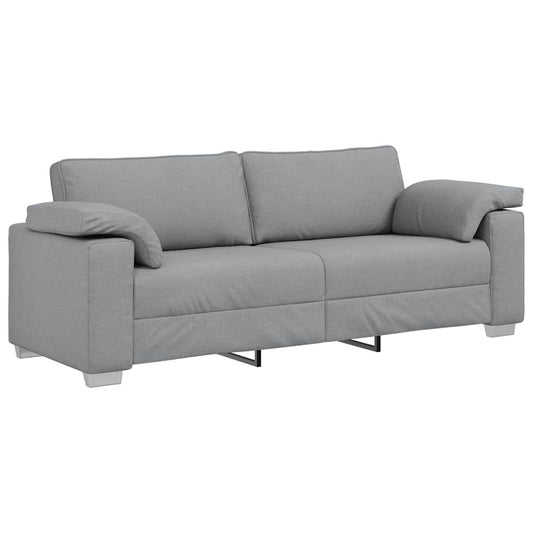 Sofa mit Kissen Hellgrau 219 x 77 x 82 cm Stoff