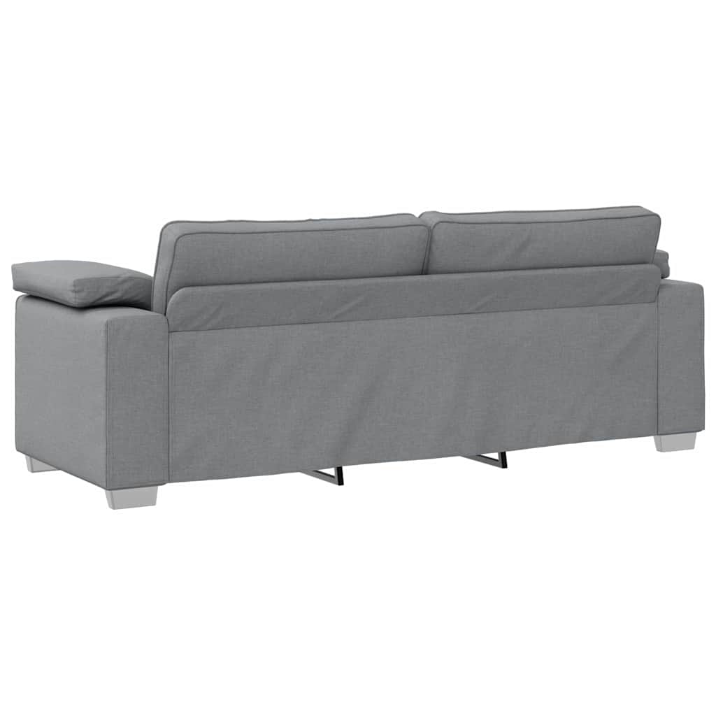 Sofa mit Kissen Hellgrau 219 x 77 x 82 cm Stoff
