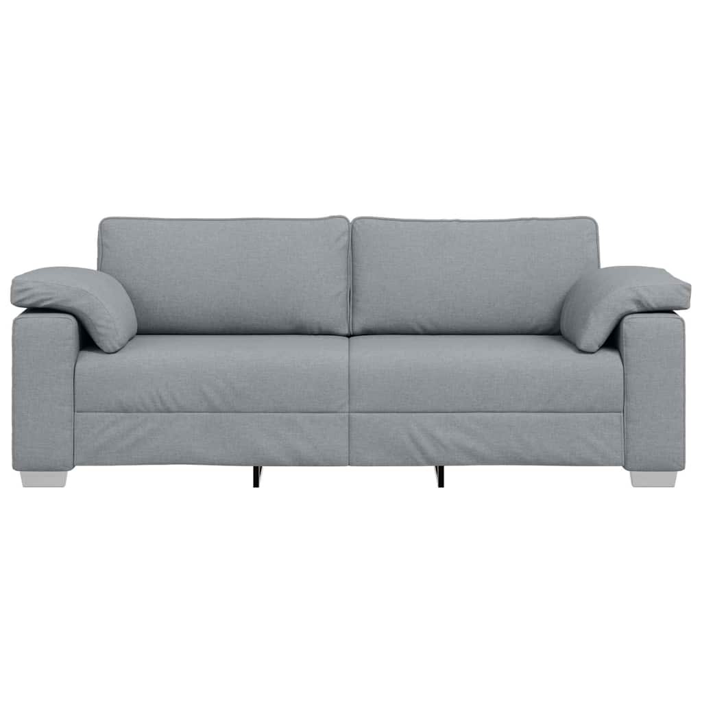 Sofa mit Kissen Hellgrau 219 x 77 x 82 cm Stoff