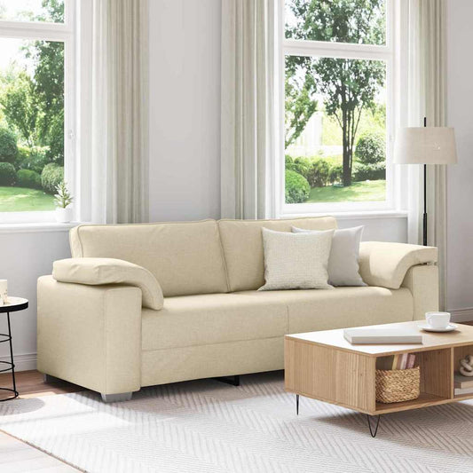 Sofa Creme 219 x 77 x 82 cm Stoff