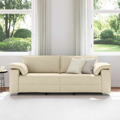 Sofa Creme 219 x 77 x 82 cm Stoff
