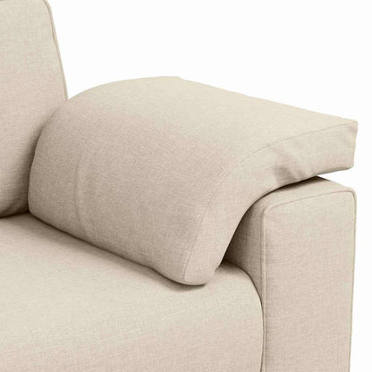 Sofa mit Kissen mit Kissen Beige 219 x 77 x 82 cm Leinen