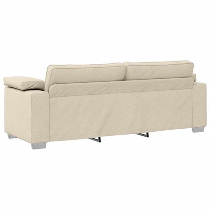Sofa mit Kissen mit Kissen Beige 219 x 77 x 82 cm Leinen