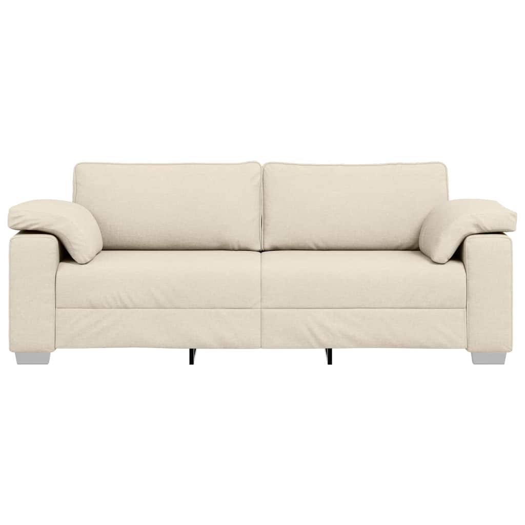 Sofa mit Kissen mit Kissen Beige 219 x 77 x 82 cm Leinen