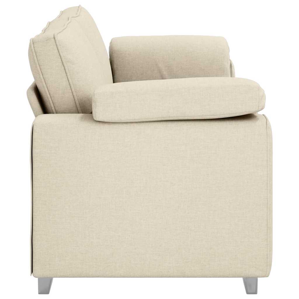 Sofa mit Kissen mit Kissen Beige 219 x 77 x 82 cm Leinen