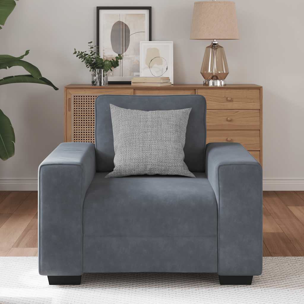 Sessel Dunkelgrau 60 cm Samt
