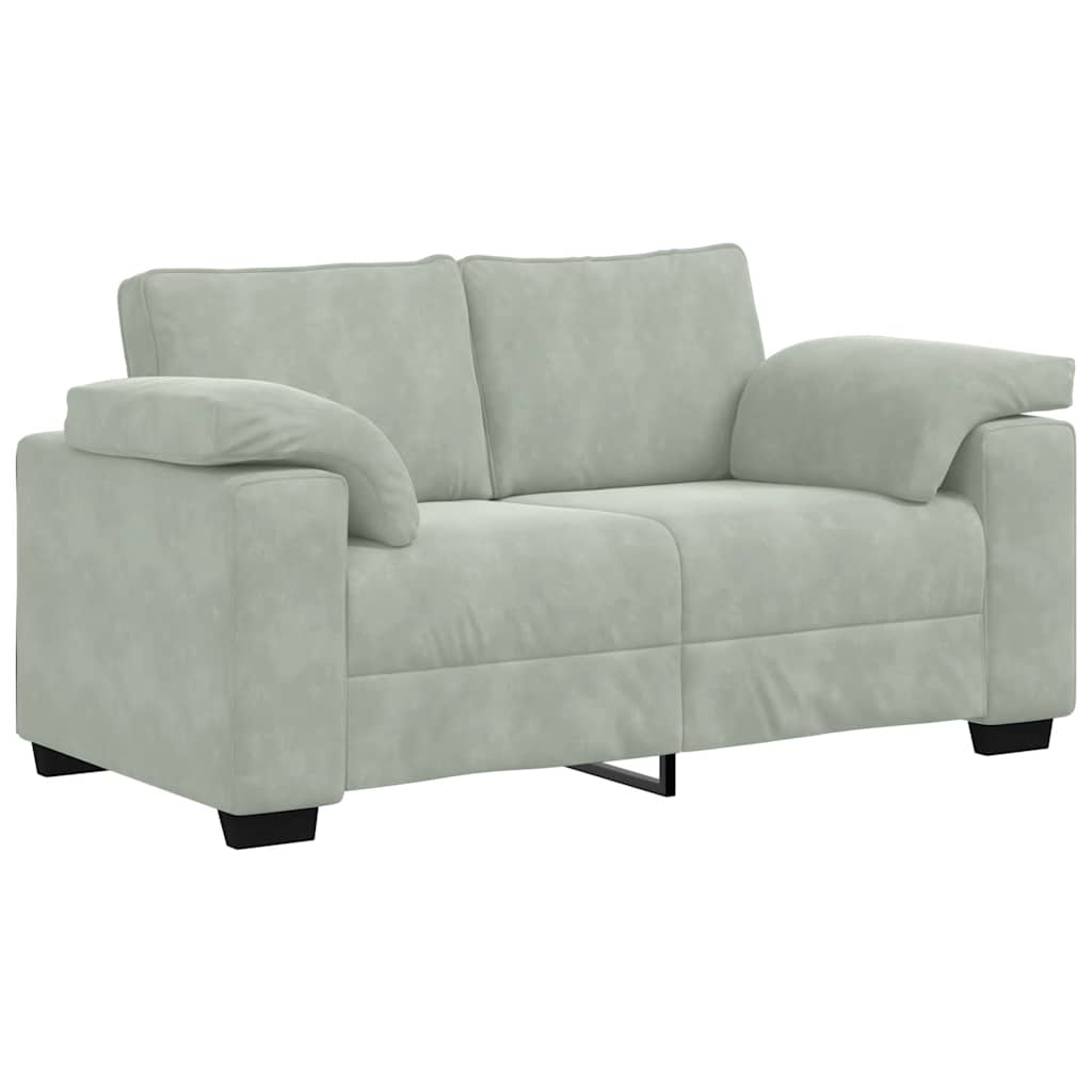 Zweisitzer-Sofa Hellgrau 120 cm Samt