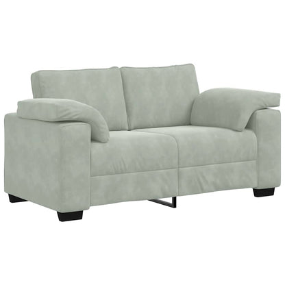 Zweisitzer-Sofa Hellgrau 120 cm Samt
