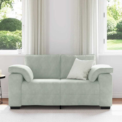 Zweisitzer-Sofa Hellgrau 120 cm Samt