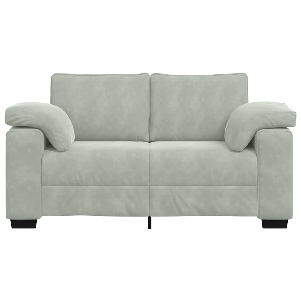 Zweisitzer-Sofa Hellgrau 120 cm Samt