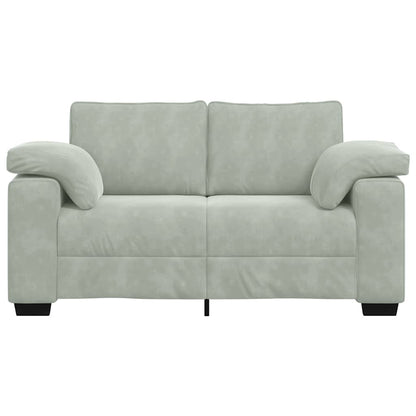 Zweisitzer-Sofa Hellgrau 120 cm Samt