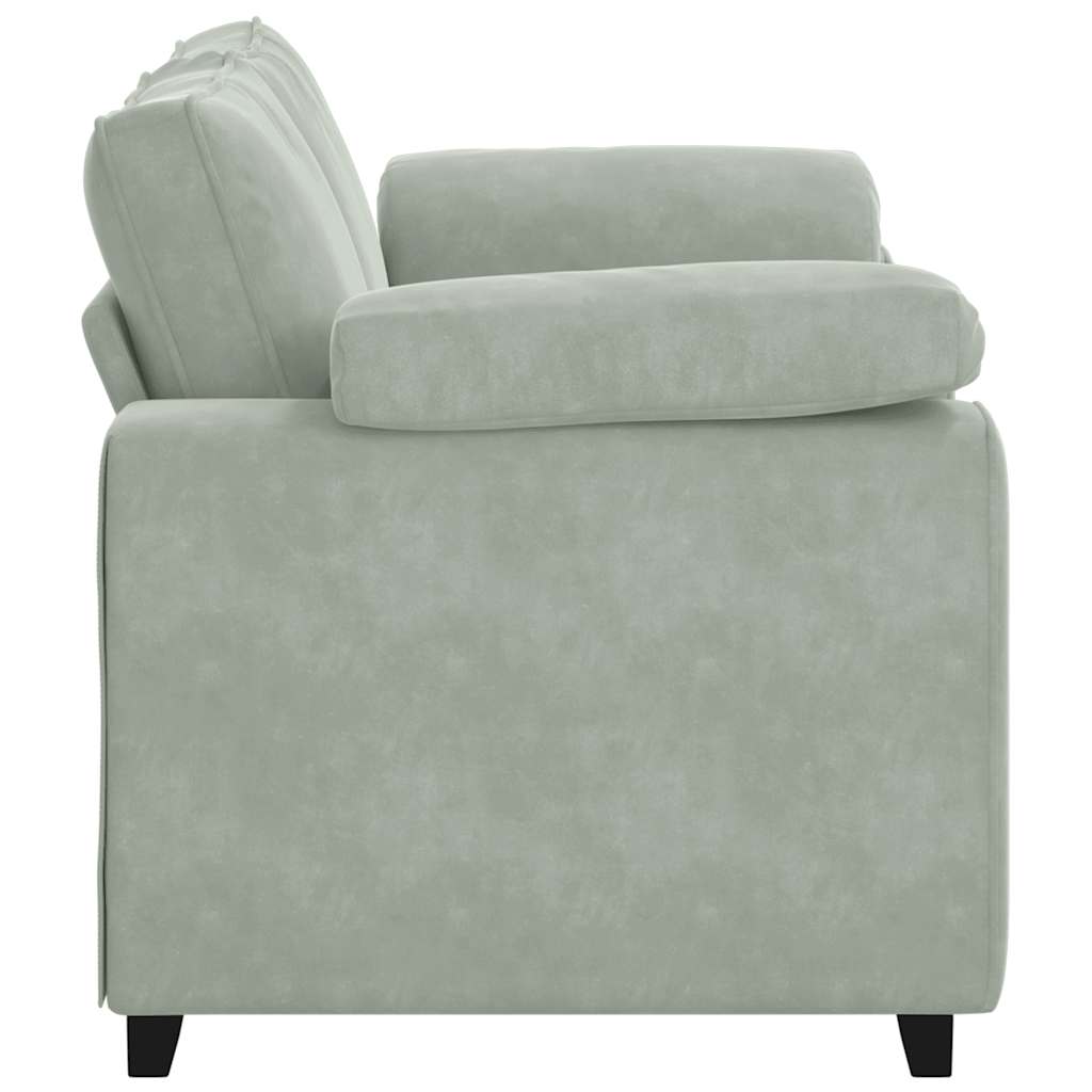 Zweisitzer-Sofa Hellgrau 120 cm Samt