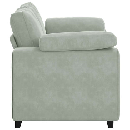 Zweisitzer-Sofa Hellgrau 120 cm Samt