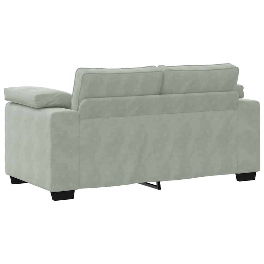 Zweisitzer-Sofa Hellgrau 120 cm Samt