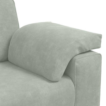 Zweisitzer-Sofa Hellgrau 120 cm Samt
