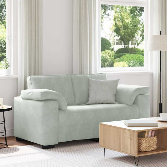 Zweisitzer-Sofa Hellgrau 120 cm Samt