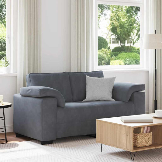 Zweisitzer-Sofa Dunkelgrau 120 cm Samt