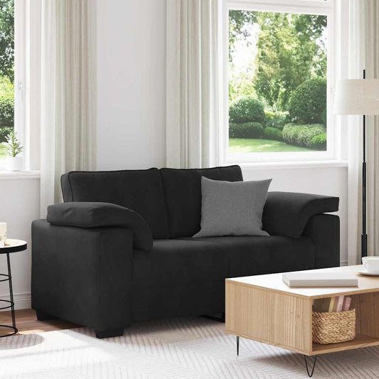 Zweisitzer-Sofa Schwarz 120 cm Samt