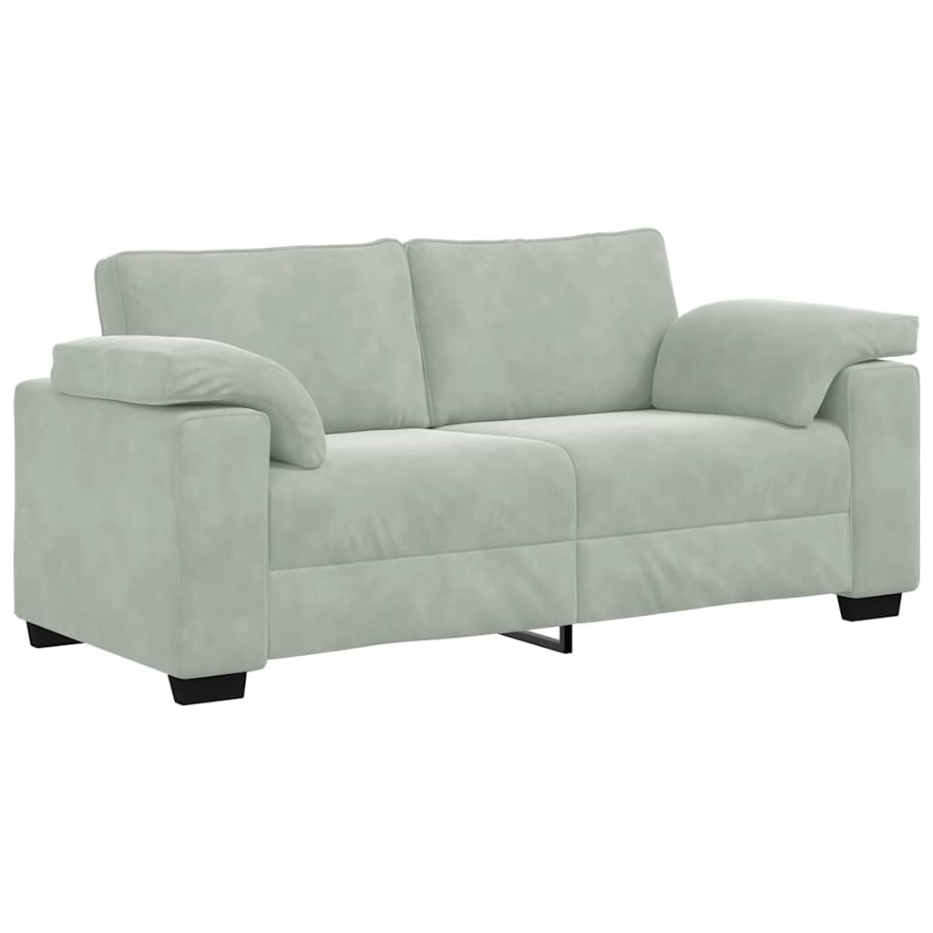 Zweisitzer-Sofa Hellgrau 140 cm Samt