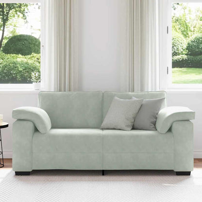 Zweisitzer-Sofa Hellgrau 140 cm Samt