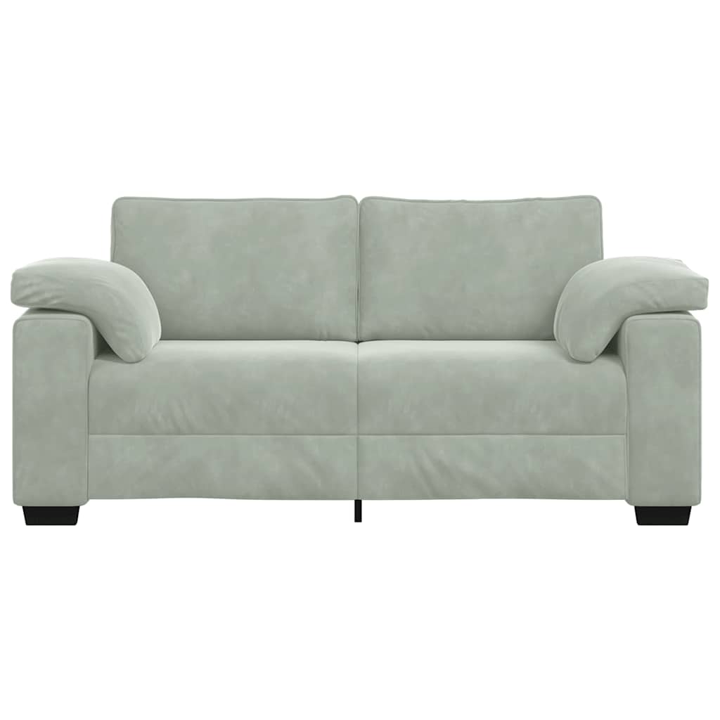 Zweisitzer-Sofa Hellgrau 140 cm Samt