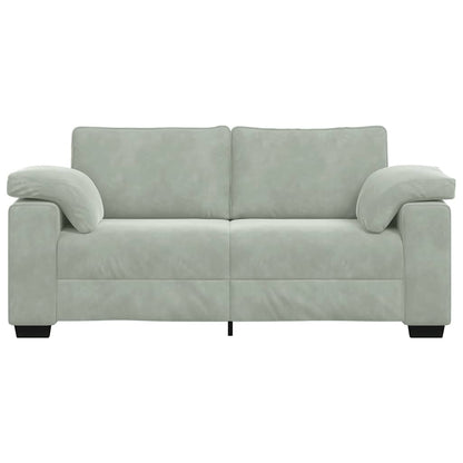 Zweisitzer-Sofa Hellgrau 140 cm Samt