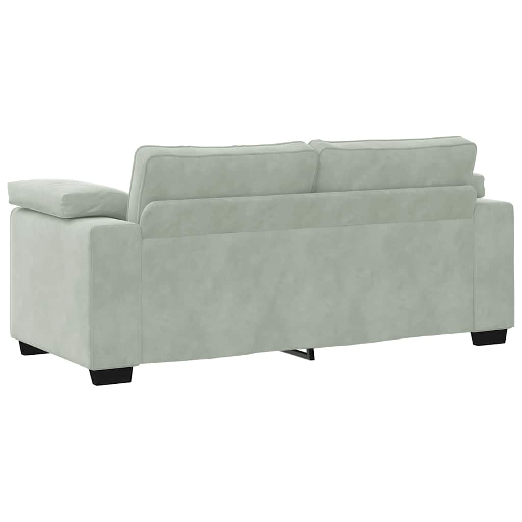 Zweisitzer-Sofa Hellgrau 140 cm Samt