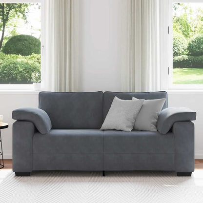 Zweisitzer-Sofa Dunkelgrau 140 cm Samt