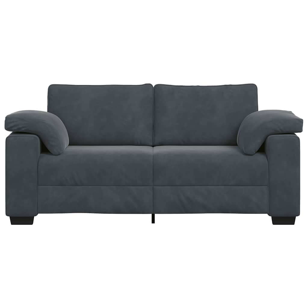 Zweisitzer-Sofa Dunkelgrau 140 cm Samt